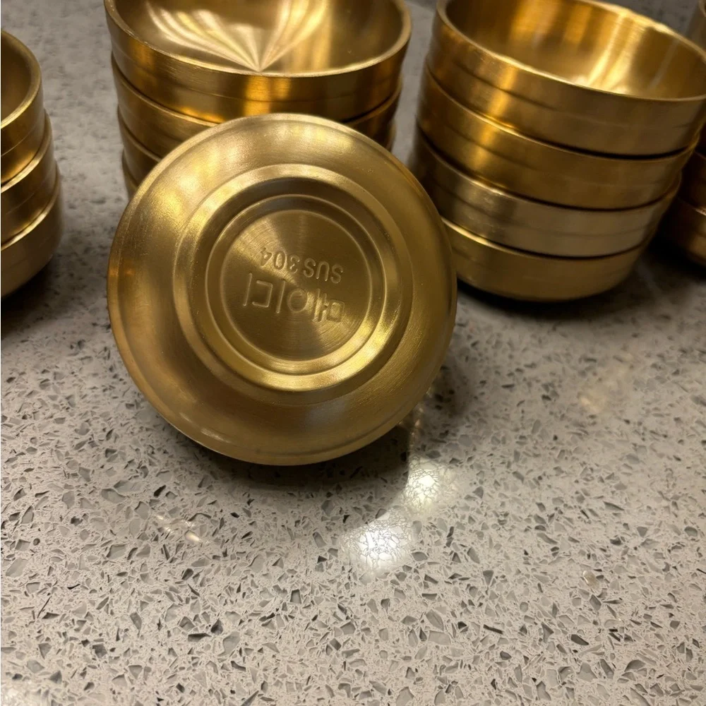 Set of 4 Gold Metal dipping Bowls SUS304